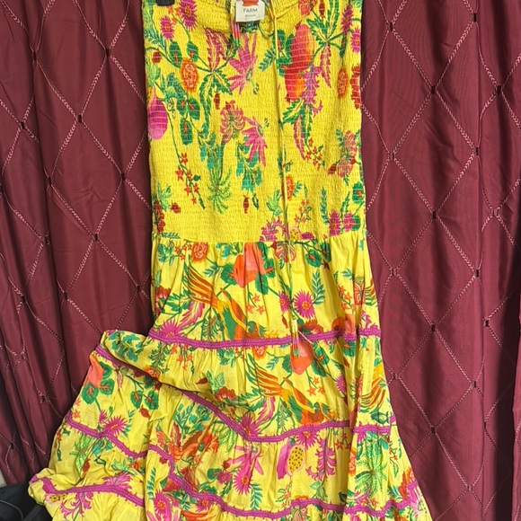 Farm Rio Vibrant Yellow Floral Maxi Dress - Picture 2 of 2